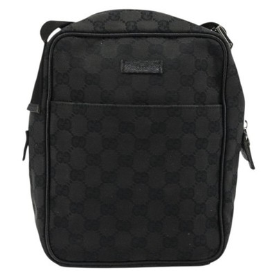 GUCCI GG ショルダーバッグ GUCCI GG Canvas Shoulder Bag Black Silver 122759 Auth 177508 | eBay