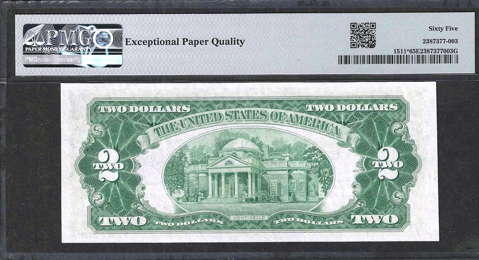 1953-B $2 RED SEAL ** STAR NOTE ** FR 1511* ~ SUPERB PMG GEM UNCIRCULATED 65 EPQ - Image 2 of 2