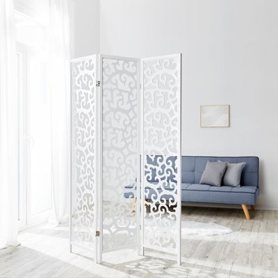 3 fach Paravent Raumteiler Holz Trennwand spanische Wand Sichtschutz Homestyle4u
