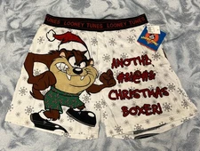 Warner Bros LOONEY TUNES Taz ANOTHER #%1@#& CHRISTMAS BOXER Men’s M 2002 RARE