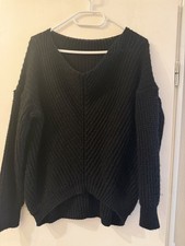 Damen Pullover Strick Gr.L Schwarz