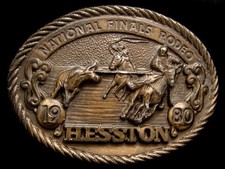 MG30134 GREAT NFR 1980 NATIONAL FINALS RODEO HESSTON COLLECTOR BUCKLE