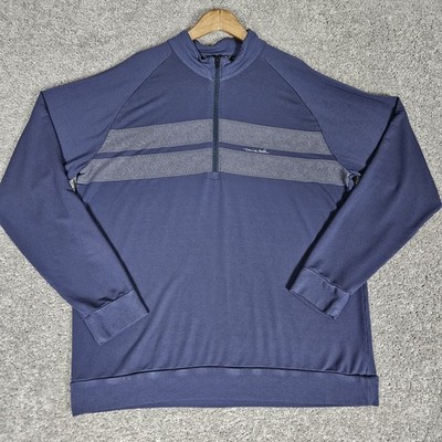Travis Mathew Sweatshirt Mens 2XL Blue 1/4 Zip Golf Stretch Rayon Soft Preppy