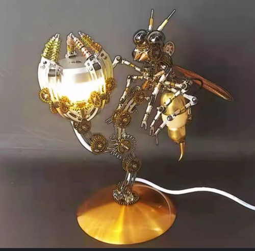 NEW 3D Metal Puzzle Model Kit Mechanical Hornets W/ Bluetooth Speaker Lamp - Picture 9 of 16