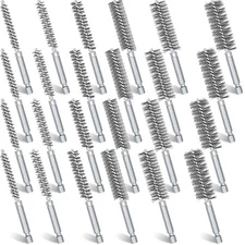 Bore Brush for Drill Wire Cleaning Set Stainless Steel Brass Nylon 24 Pcs