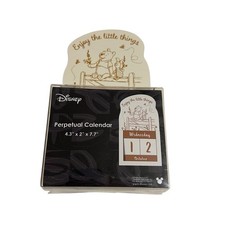 Disney Winnie the Pooh Block Numbers Desk top Table Perpetual Wood Wall Calendar