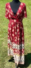 Madewell Dress Womens 6 Floral Maxi Short Sleeve Boho Surplice Summer Flowing
