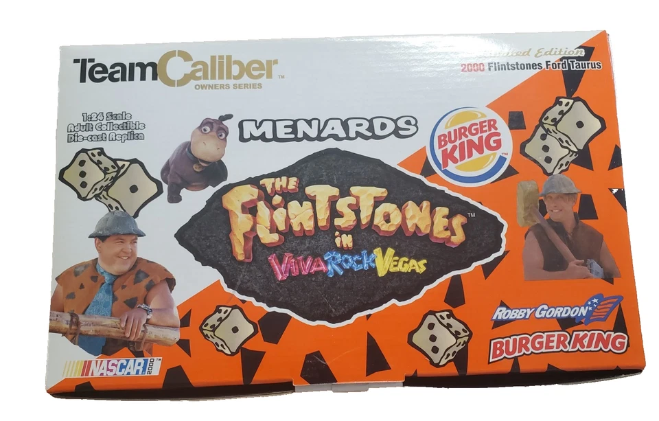 2000 Robby Gordon Burger King Flintstones Ford Taurus Nascar 1:24 Scale Race Car - Image 2 of 4