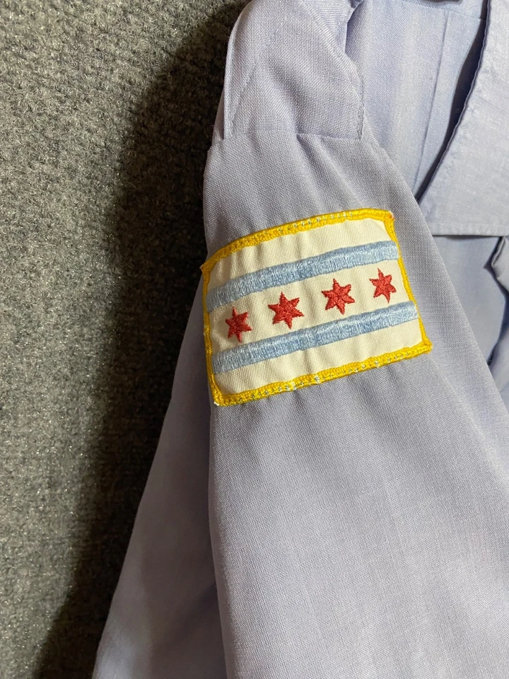 复古 20 世纪 80 年代芝加哥警察局男式 XXL 码短袖制服衬衫 — 第 3/4 张图片