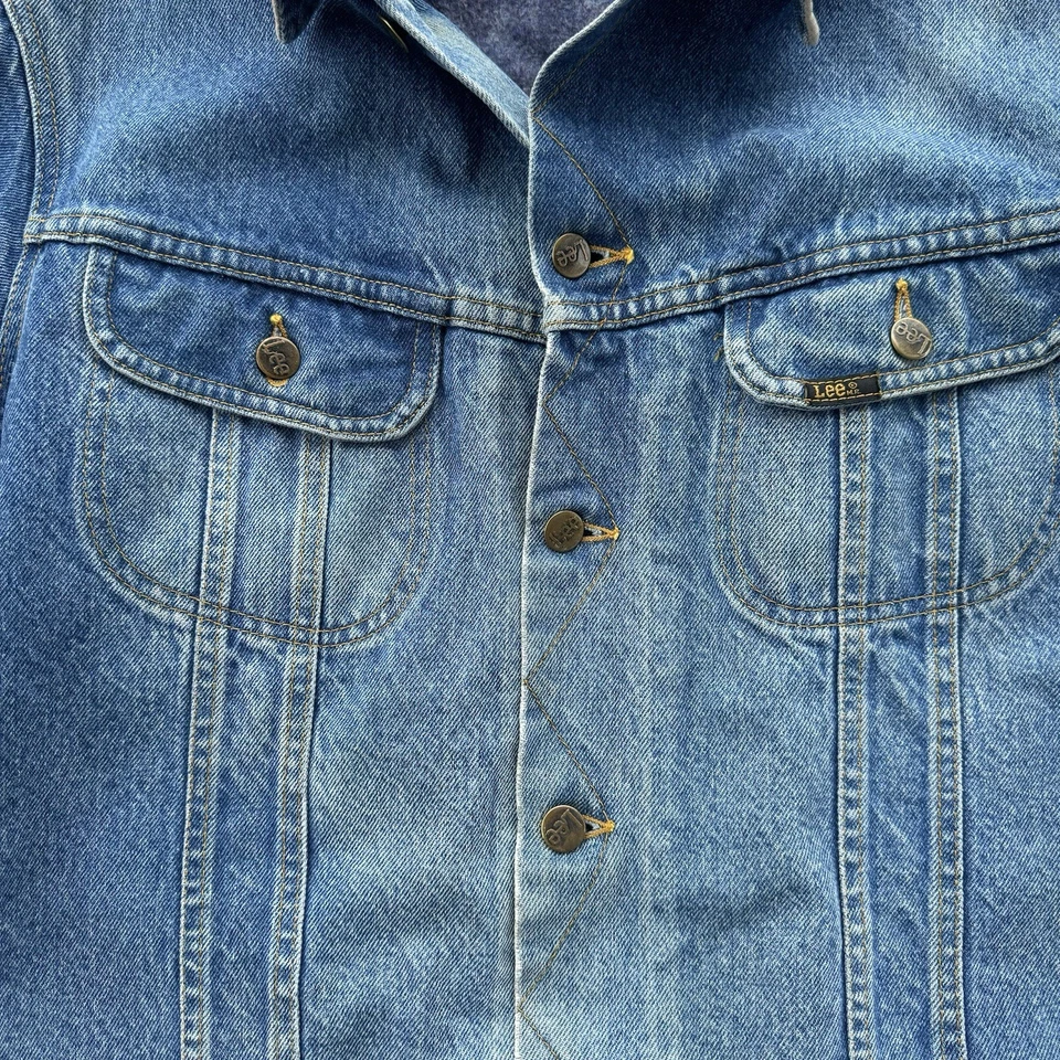 Винтажный Lee Storm Rider джинсовой ткани Jean шерсти с подкладкой водитель грузовика куртка L 70-х/80-х размер 42 - Изображение 4 из 4