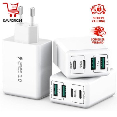 USB C Ladegerät 40W 4-Port Schnellladeblock für iPhone und Samsung