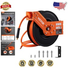 Heavy Duty Air Hose Reel 3/8" x 50' Hybrid 300PSI Auto Rewind Steel