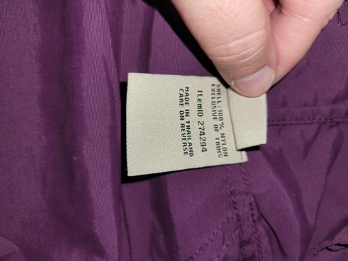 Giacca a vento vintage anni 90 LL Bean Cagoule Anorak viola media da donna - Foto 4 di 7