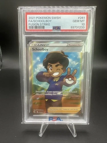 PSA 10 Gem Mint 2021 Pokemon SWSH FA/Schoolboy (Full Art) 261/264 Fusion Strike