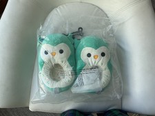 Original Squishmallows Slippers Size 7-8 BRAND NEW Blue Green Owl