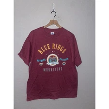 Vintage Blue Ridge Shirt Outdoor Collection Classics Mountains Red Tee Striped L