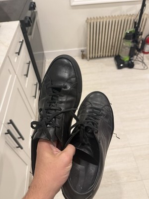 Men's Black common project Lace-Up Casual Sneakers, Solid Round Toe 