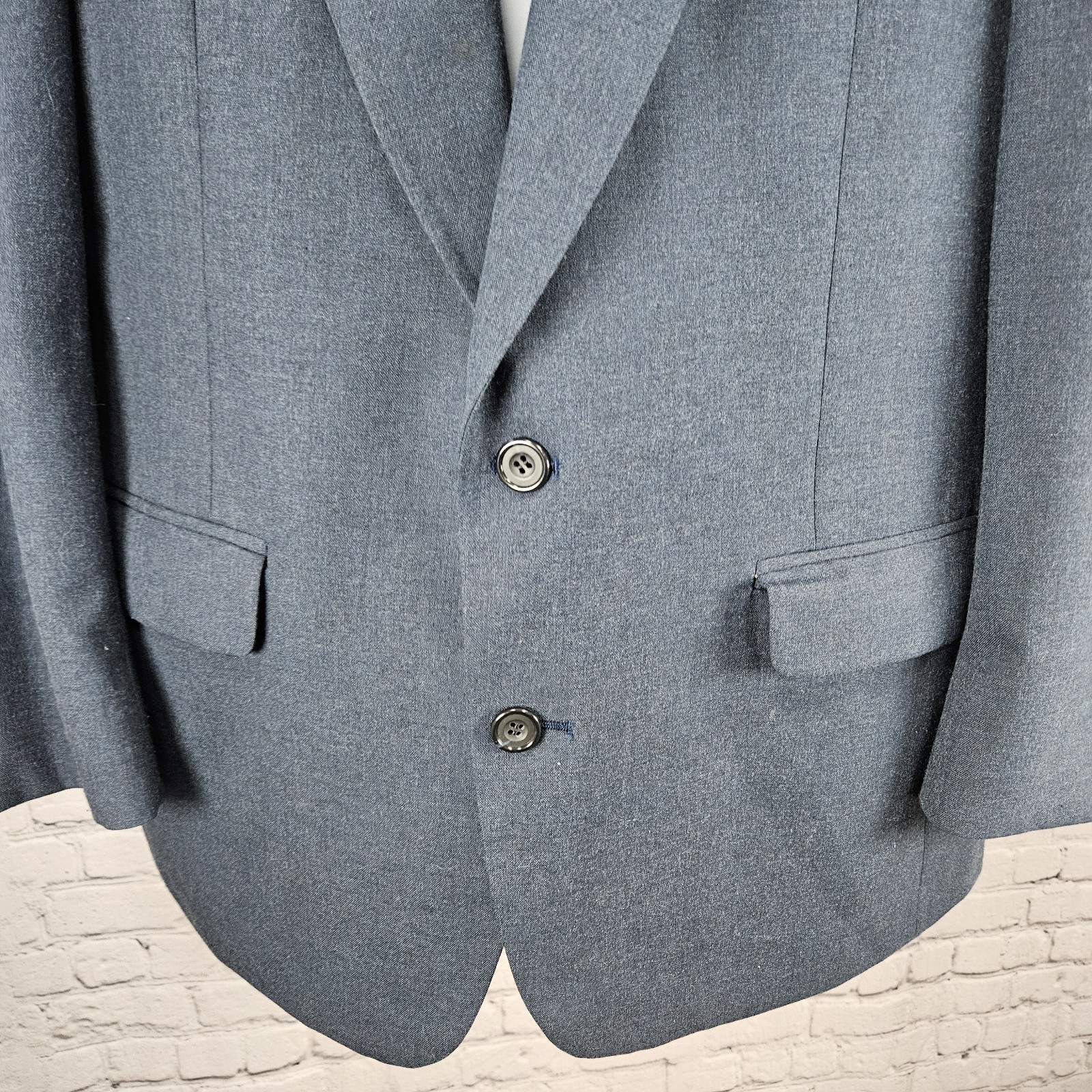 VTG Christian Brooks Blue 2 Button Vented Notch Blazer Sport Coat USA 42XL thumbnail 10