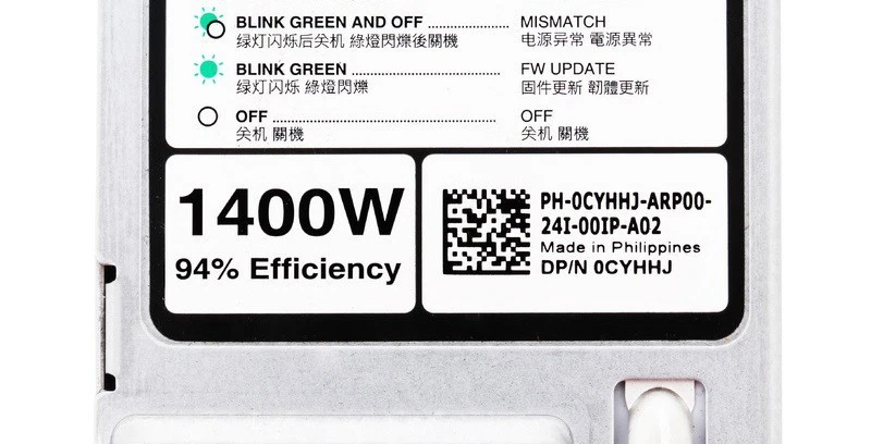 Power supply unit Dell ASTEC 1400W 100-240V AC 50/60Hz 80+ Platinum G15 CYHHJ - Image 2 of 4