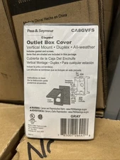 Weatherproof.  10 PACK.  Vertical Duplex Cover Pass And Seymour CA8GVFS. 10 PACK