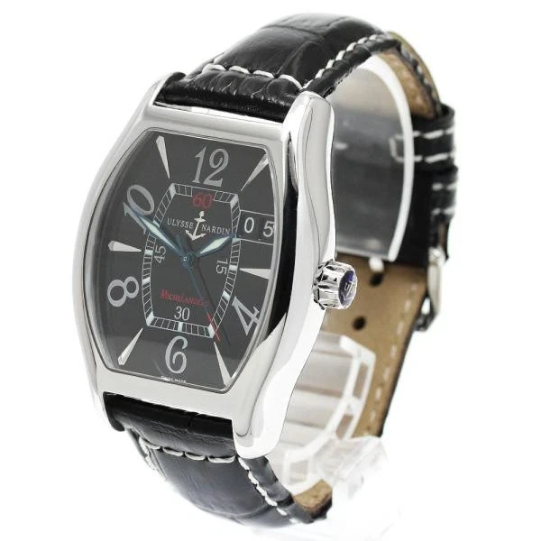 Ulysse Nardin — Ulysse Nardin 233-68 35mm SS Black Dial Automatic Date Watch #C15891