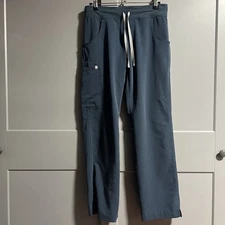 Figs Women Kade Cargo Scrub Straight Leg Pants Blue Small T21004 Uniform Medical