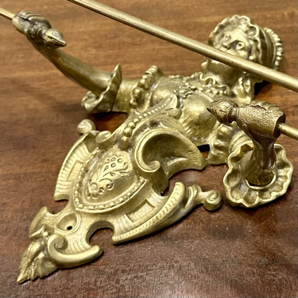 Anillo/soporte de barra/toalla victoriano de latón vintage decoración de montaje en pared Foto 3 de 4