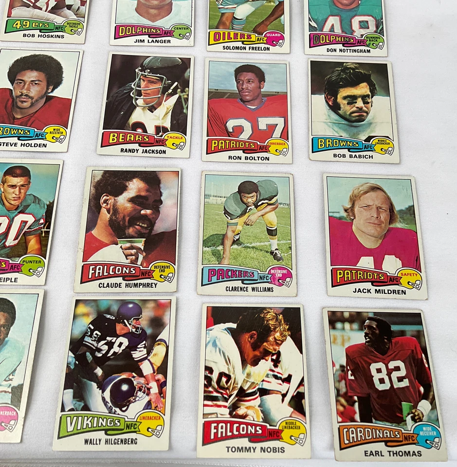 Lote de 20 tarjetas de fútbol americano Topps 1975 vintage Foto 3 de 4