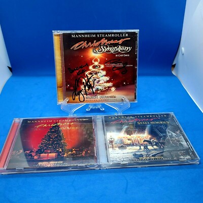 Lot of 3 Mannheim Steamrollers Christmas Symphony Signed CD 12805301220