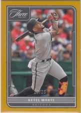 KETEL MARTE /25 THREE AND TWO 3 AND 2 GOLD DIAMONDBACKS #91 2022 22 PANINI