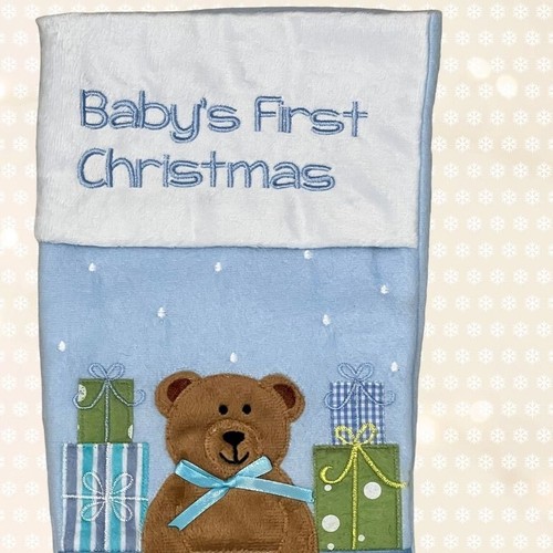 Christmas Stocking Baby's First Christmas Blue - Picture 2 of 7
