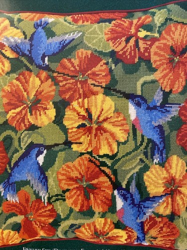 Elsa Williams Needlepoint Embroidery Kit Nasturtium Hummingbird Karwan 06441 - Picture 2 of 8