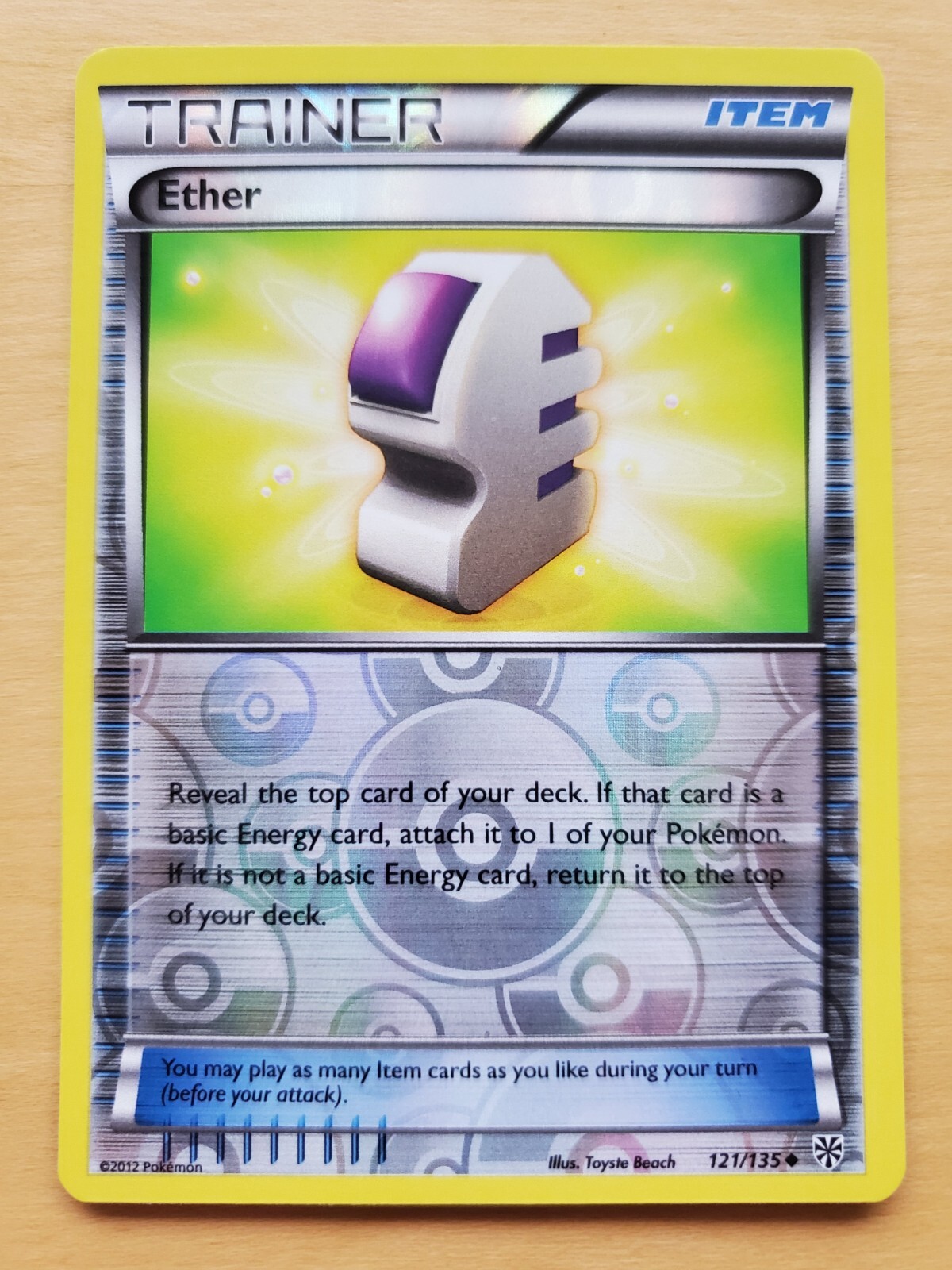 Ether Pokemon Trainer 121/135 Black & White Plasma Storm Reverse Holo Card NM