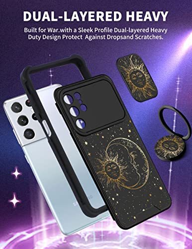 (2in1 Case Sun Moon Stars for for Samsung Galaxy S21 Ultra 1-Sun Moon Star - Photo 6 sur 7