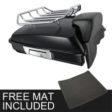 Matt Black Razor Trunk Pad Mount Rack Fit For Harley Touring Road Glide 14-25