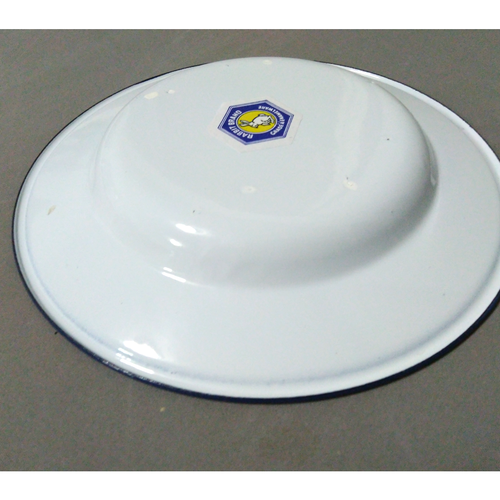 Set 3 Pcs X 7" Dinnerware Plates set White vintage enamelware dishes - Picture 7 of 12