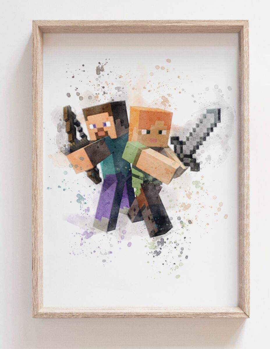 Minecraft Sketch Wall Art for Sale