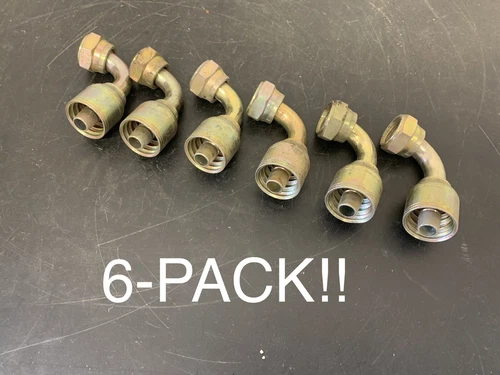 EATON AEROQUIP 1A6BFB6 Crimp Fitting,90°,3/8" ID,3/8", B.S.P. TTC-8 (6-pack)
