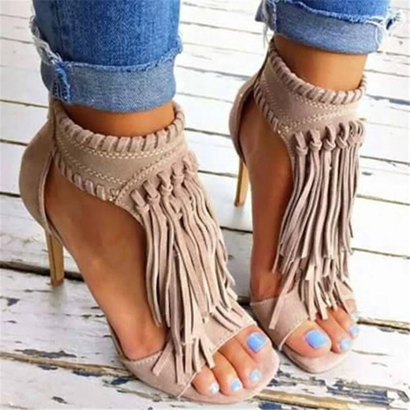 Tassel high store heels