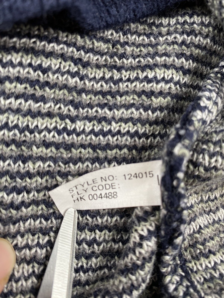 Genera Sweater Men Cotton High Neck Blue Fray Pullover Sz M 90s | eBay