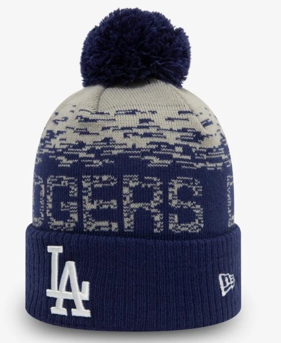 New Era LA Dodgers MLB Baseball Winter Knit Warm Beanie Bobble Hat Adults Navy