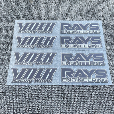  Black 8pcs JDM Japan Rays Engineering VOLK Racing TE37 Wheel decals sticker 