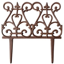 Metal Garden Edging Fence Path Driveway Border Lawn Edge Heart Fleur de Lis Iron
