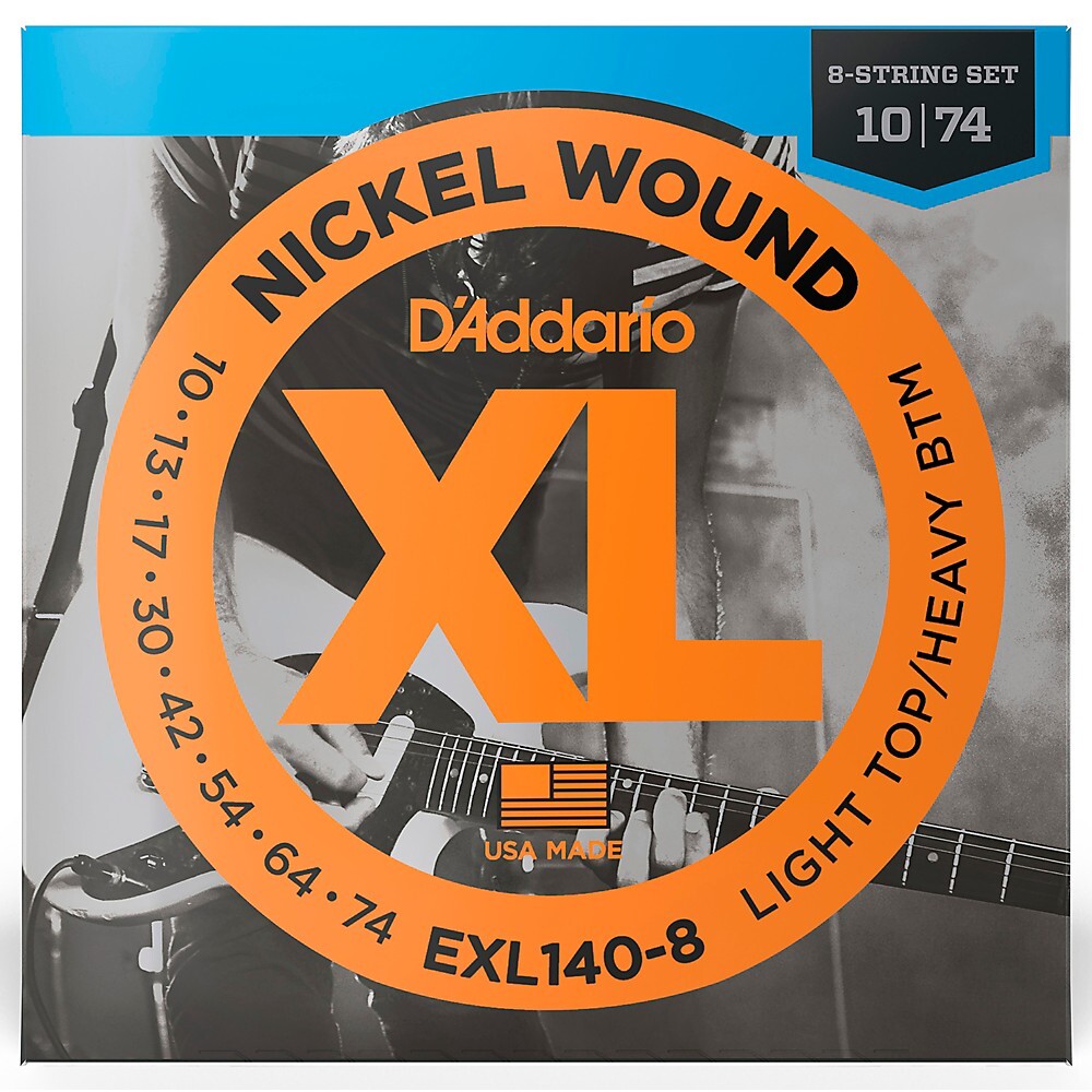 DAddario EXL140 Lgt Top Hvy/Btm - 8-струнные электрические струны