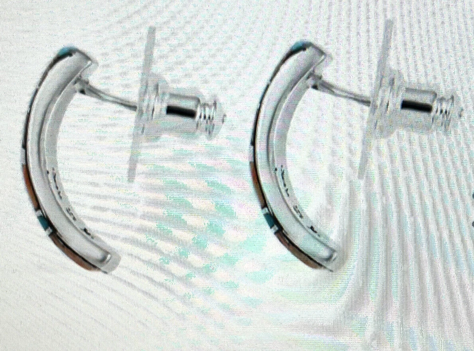 Pendientes J-Hoop Turquesa Espinosa Incrustación Plata de Ley 925 2.00 ctw Foto 4 de 4