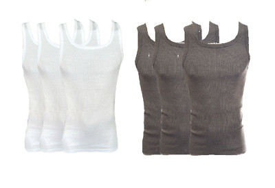 Men's Undershirt Armpit Shirt Double Rib 3 Pack White, Gray Size M