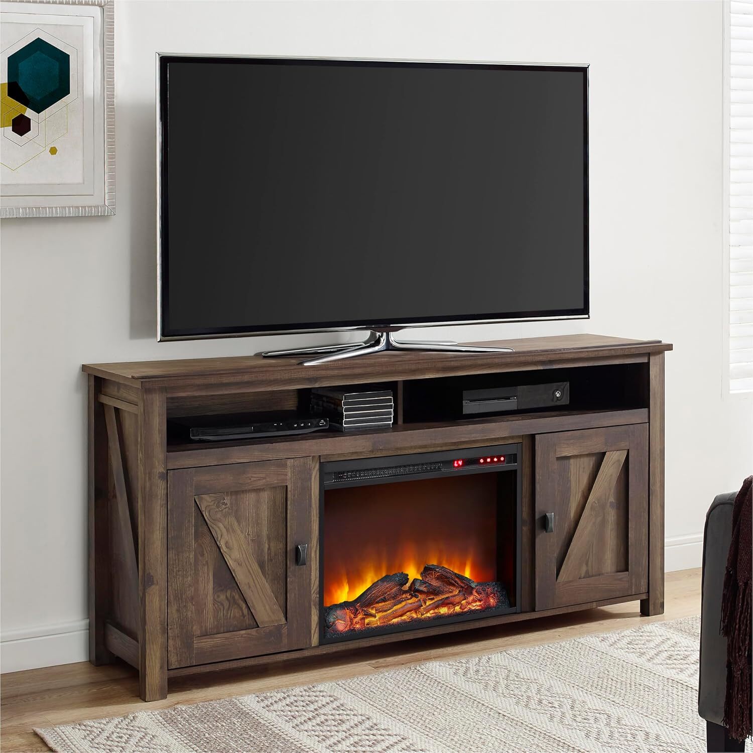 Ameriwood Home Farmington Electric Fireplace Console for TVs up to 60"