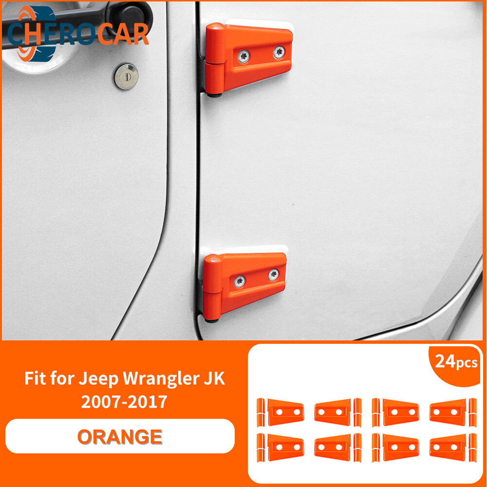 Jeep Wrangler JK 2007-2017 4Dr Orange Exterior Door Hinge Covers