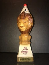 RARE OLD MR BOSTON CIRCUS LION PERU INDIANA 1974 WHISKEY BOTTLE DECANTER (empty)