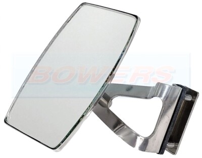 Classic Mini Rectangular Clip On Clamp On Stainless Steel Overtaking Mirror LH